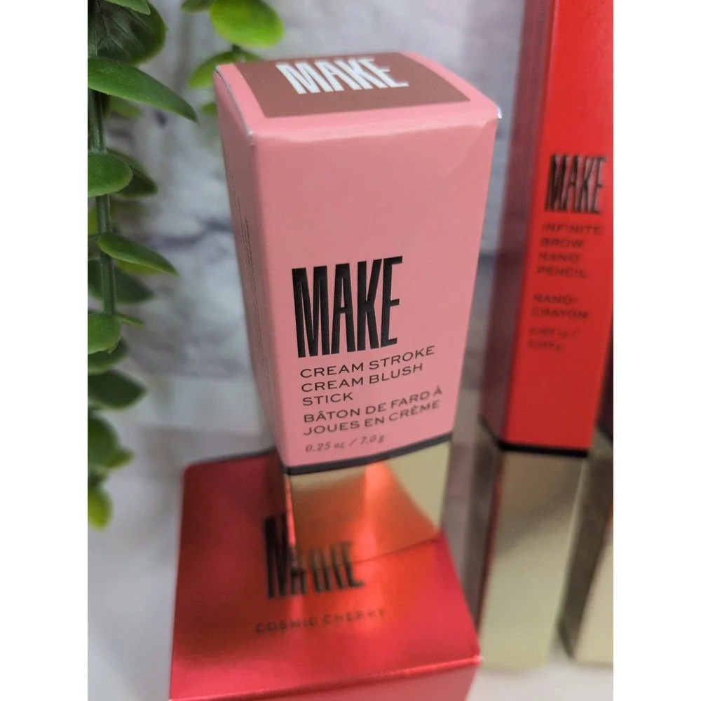 NIB LOT 5🚨MAKE Beauty Blush Hypernude Stick Taupe Brow Gel Tint Pencil Lip Mask